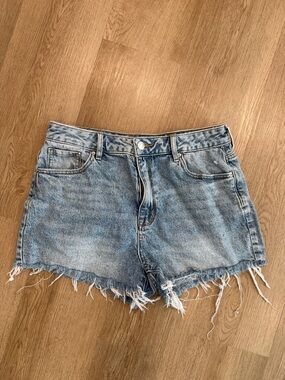 PacSun Light Blue High-Rise Distressed Denim Shorts